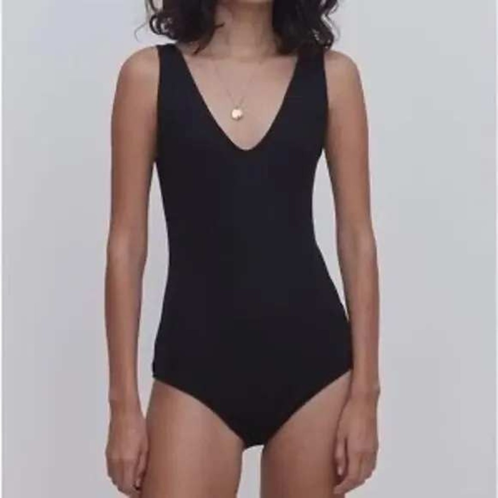 A Pea In The Pod X Grey Slate Ribbed Maternity‎ Bodysuit Black Size Large NEW